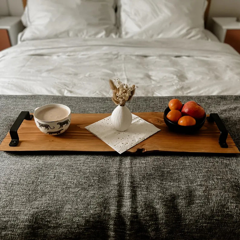 Handmade Wooden Tray – Custom Length | Sofa Tray | Breakfast Tray | Solid Wood image 3