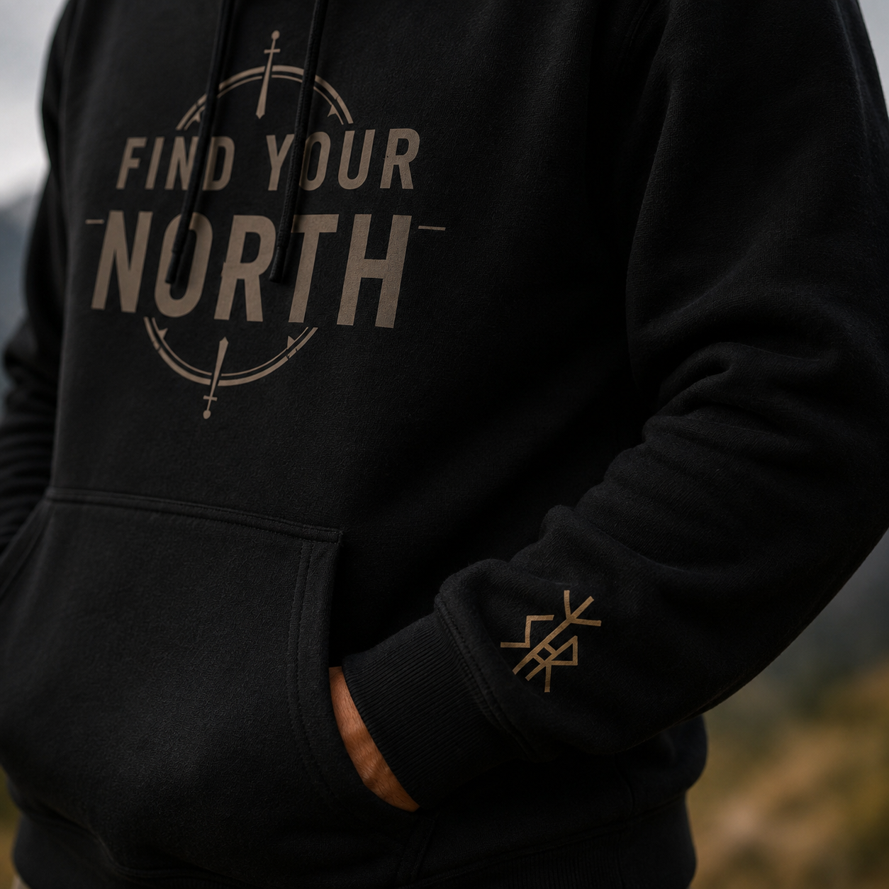 Find Your North Compass Hoodie | Minimalist Outdoor Adventure Apparel