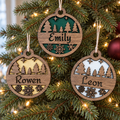 Personalised Wooden Christmas Ornament – Winter Forest