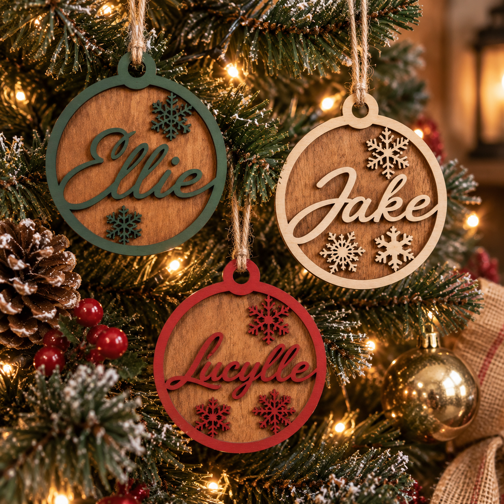 Personalised Wooden Christmas Ornament | Custom Name Bauble