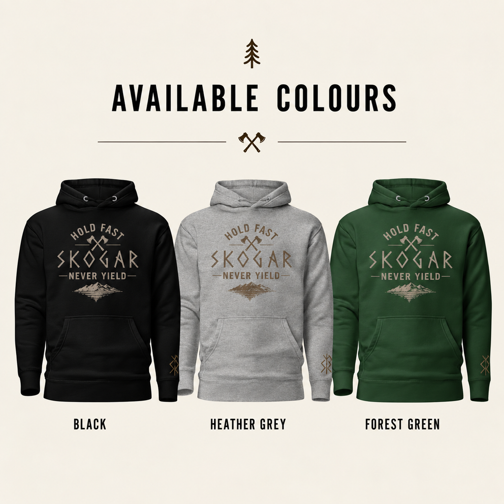 Hold Fast Never Yield Hoodie, Nordic Outdoor Sweatshirt, Men’s Adventure Hoodie