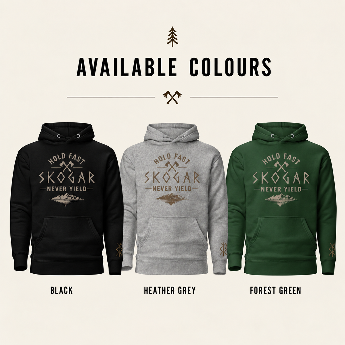 Hold Fast Never Yield Hoodie, Nordic Outdoor Sweatshirt, Men’s Adventure Hoodie