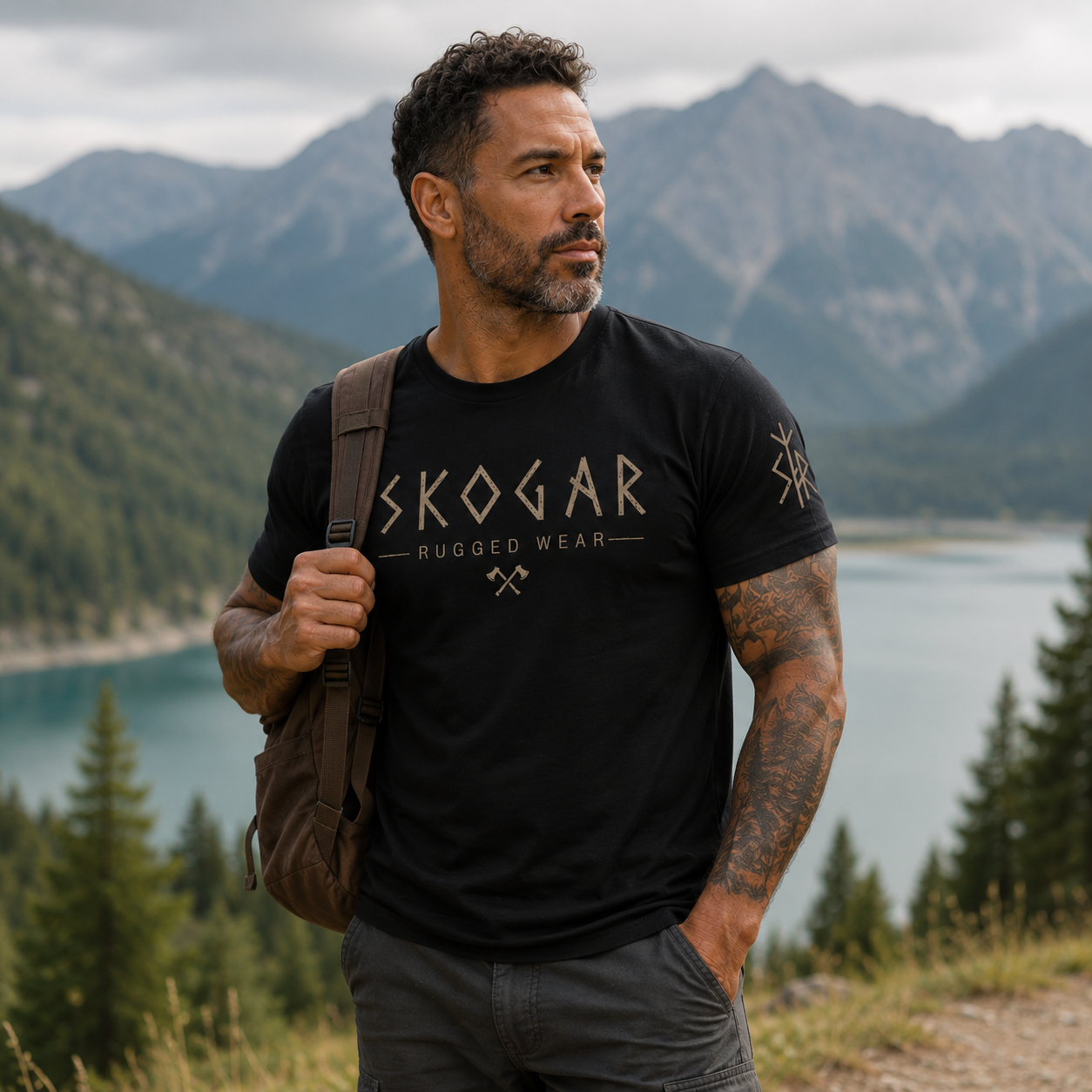 Men's SKOGAR Graphic T-Shirt, Nordic Inspired Outdoor Adventure Tee