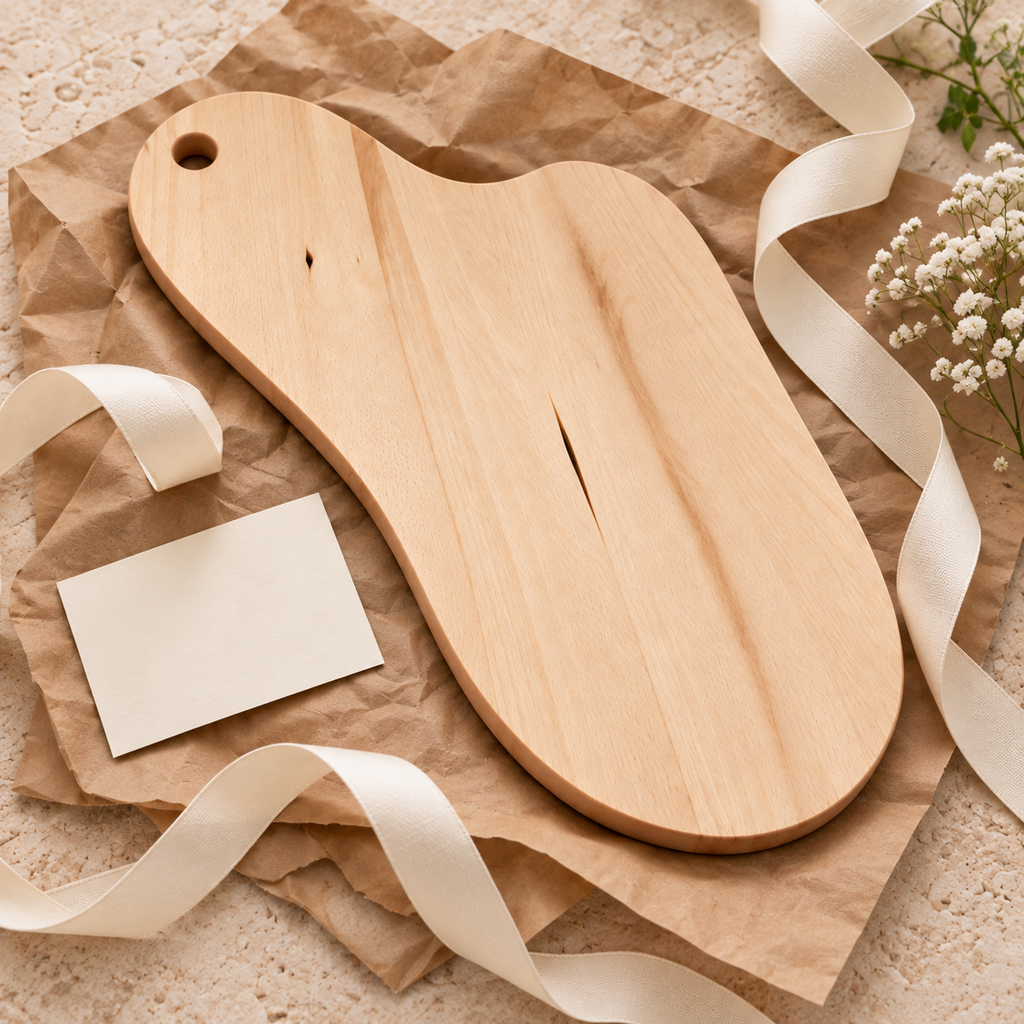 Wooden Cutting & Serving Board – Hand-Cut Beech Wood