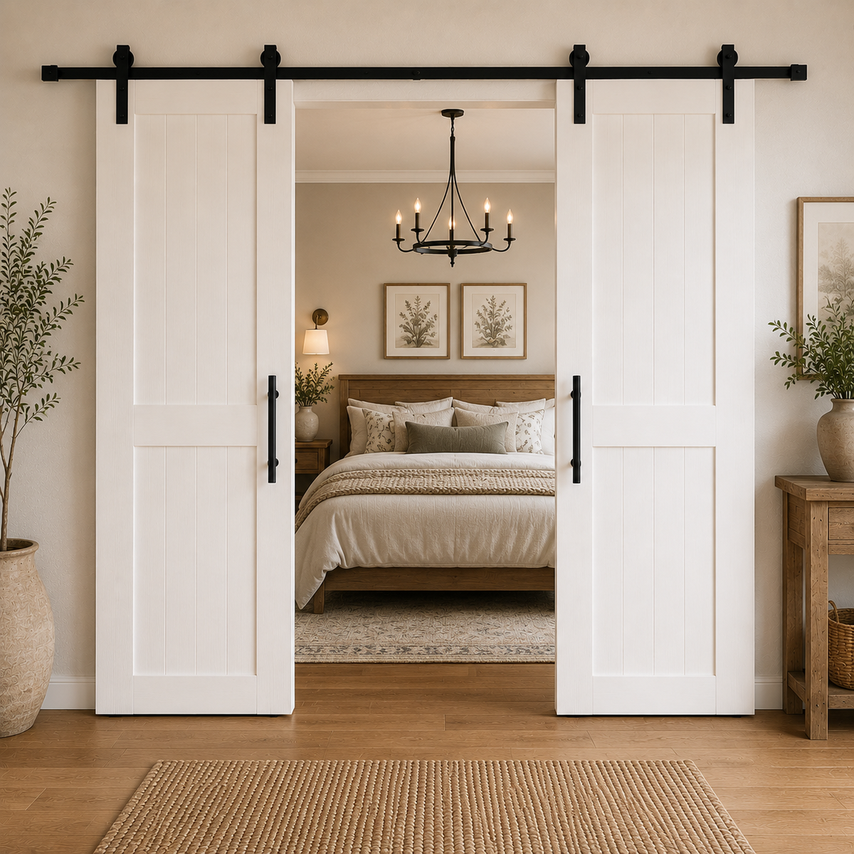 Double Barn Door | Custom Handmade Douglas Fir Sliding Doors | Made to Measure