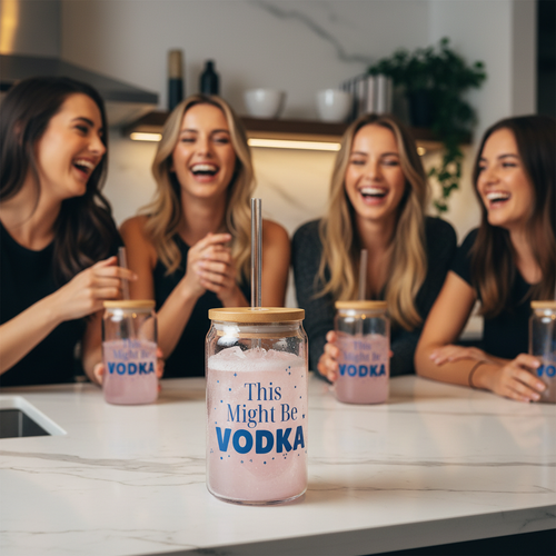 Funny Vodka Glass Tumbler “This Might Be Vodka”