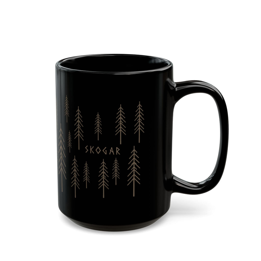 Black Coffee Mug | Forest Cup | Nature Lover | 325ml SKOGAR Woodland