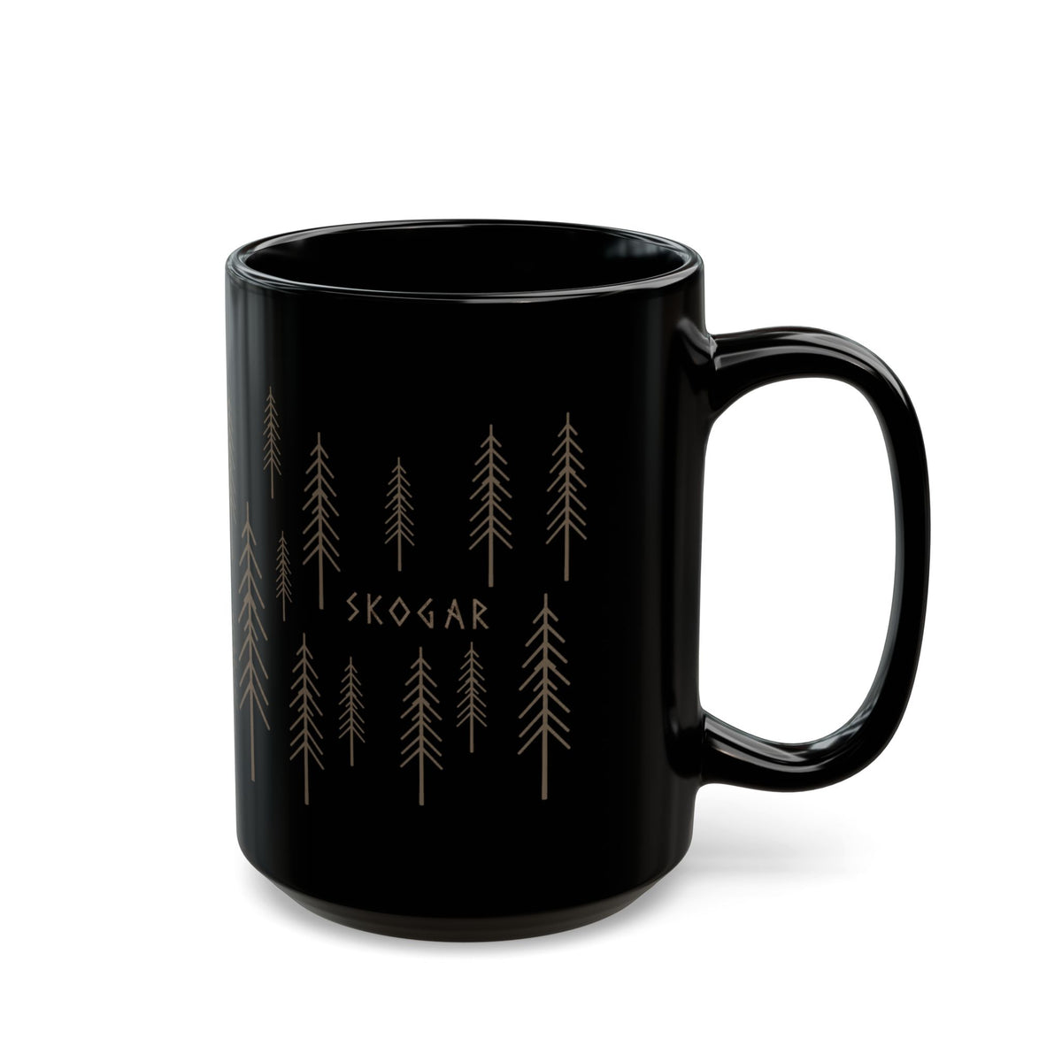 Black Coffee Mug | Forest Cup | Nature Lover | 325ml SKOGAR Woodland