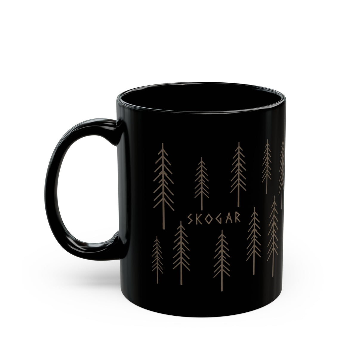 Black Coffee Mug | Forest Cup | Nature Lover | 325ml SKOGAR Woodland
