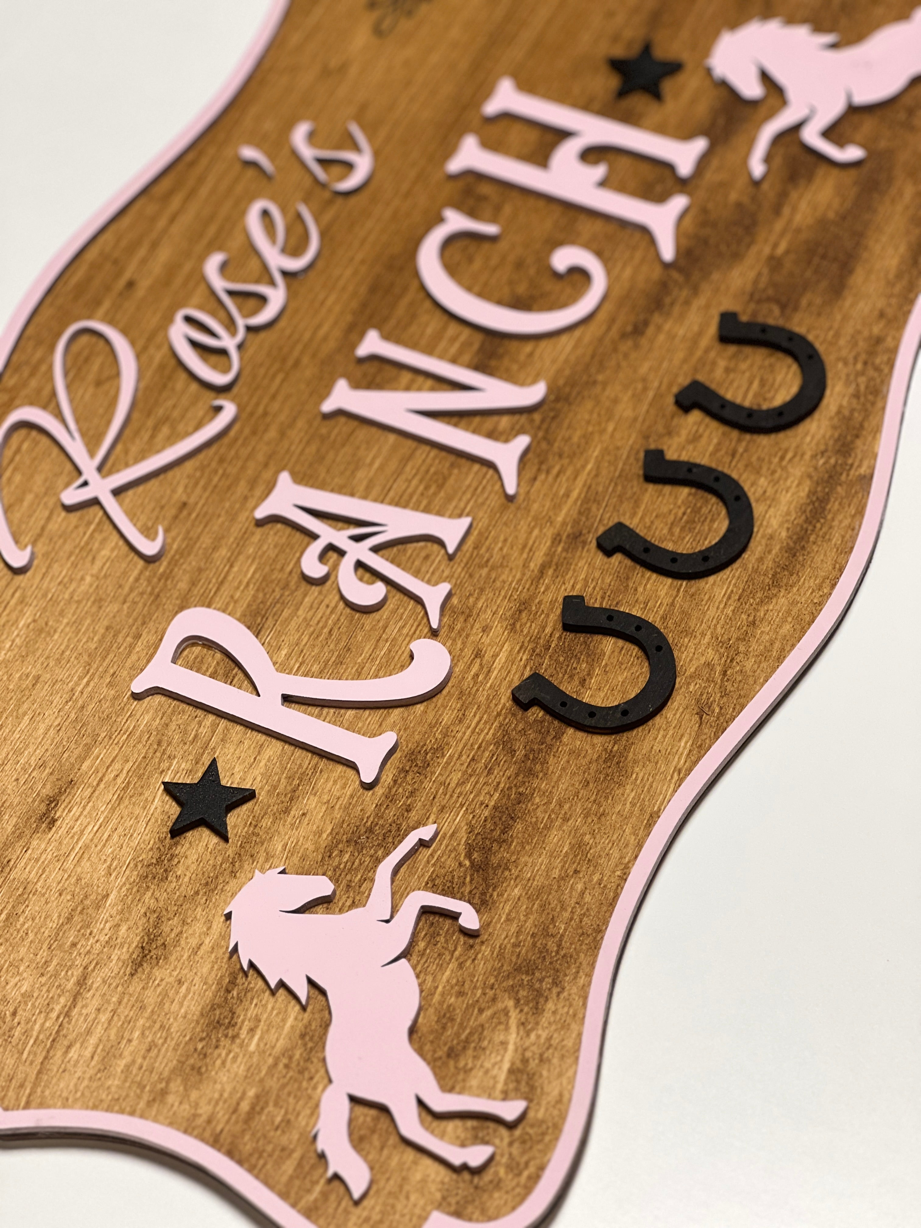 Personalised Children's Ranch Name Sign | Custom Wooden Wall Décor for Kids image 10