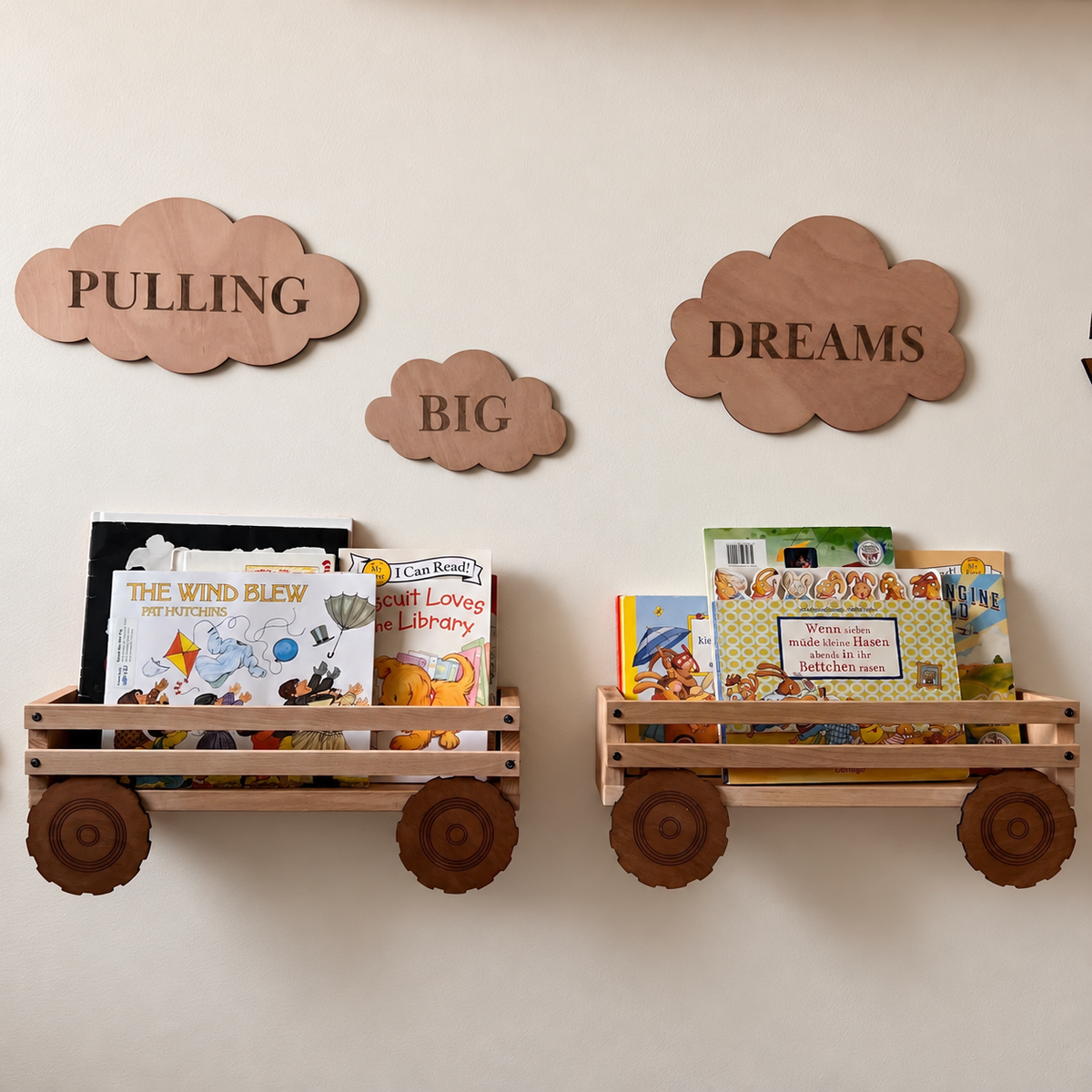 Personalized Tractor Nursery Bookshelf Set