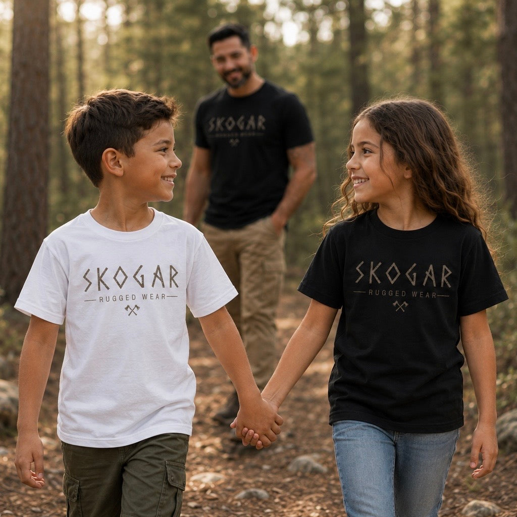 Kids Organic Cotton T-Shirt | Nordic Outdoor Shirt for Children | Forest Adventure Tee