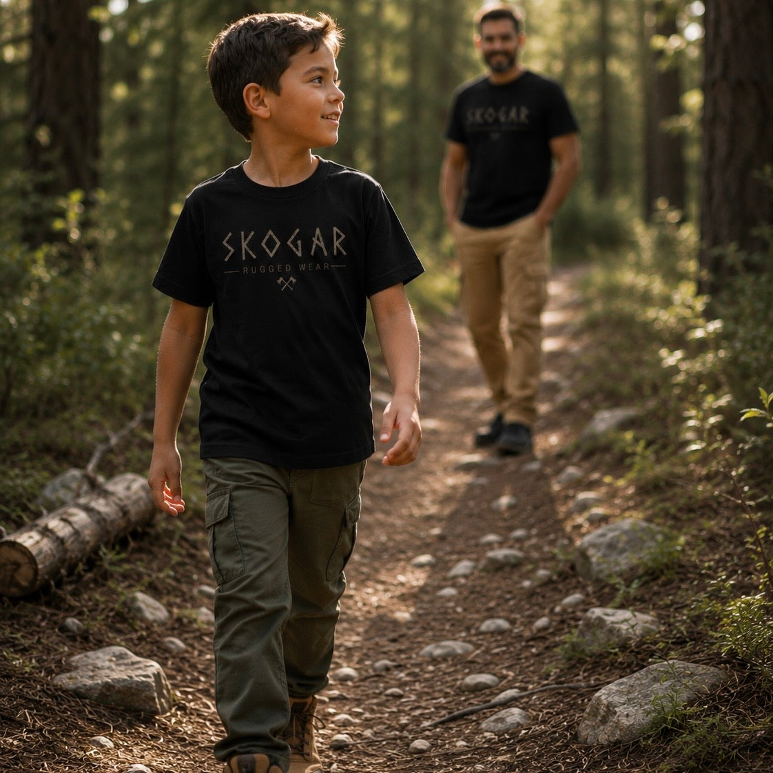 Kids Organic Cotton T-Shirt | Nordic Outdoor Shirt for Children | Forest Adventure Tee