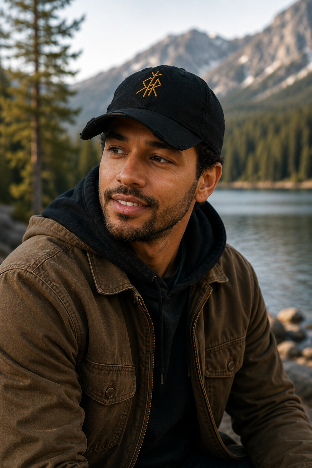 SKOGAR Distressed Dad Hat | Embroidered Outdoor Adventure Cap
