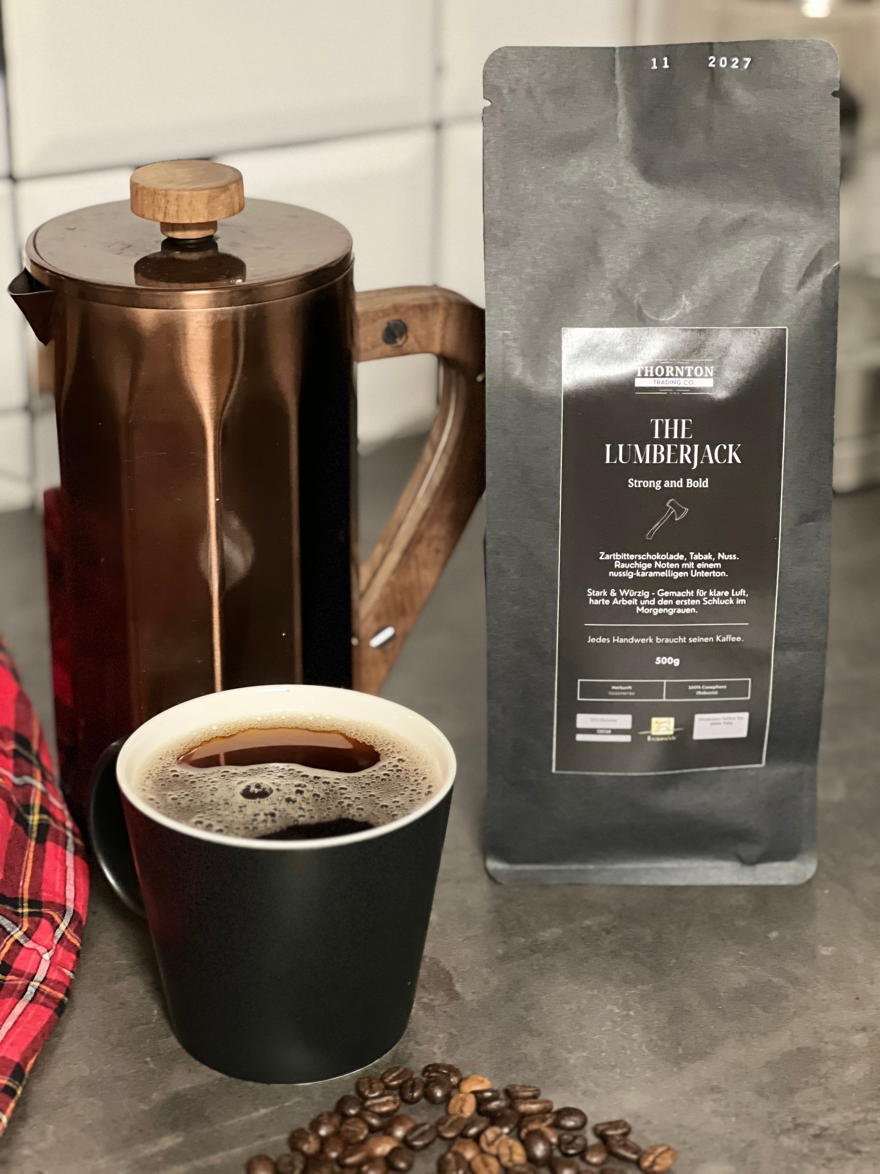 The Lumberjack Coffee | Bold & Smoky German Whole Bean Coffee | Dark Roast image 2