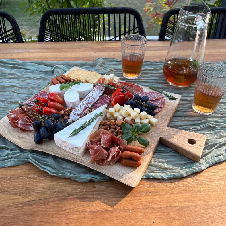 Handcrafted Solid Oak Rustic Charcuterie Board - Natural Live Edge and Aesthetic image 4