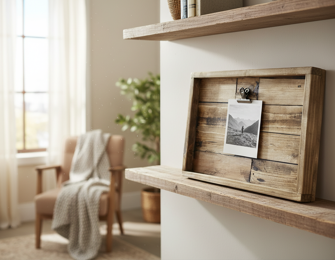 Reclaimed Wood Photo Frame – Rustic Pallet Wood Picture Holder with Clip image 2