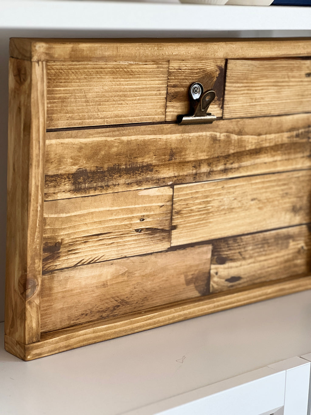 Reclaimed Wood Photo Frame – Rustic Pallet Wood Picture Holder with Clip image 12