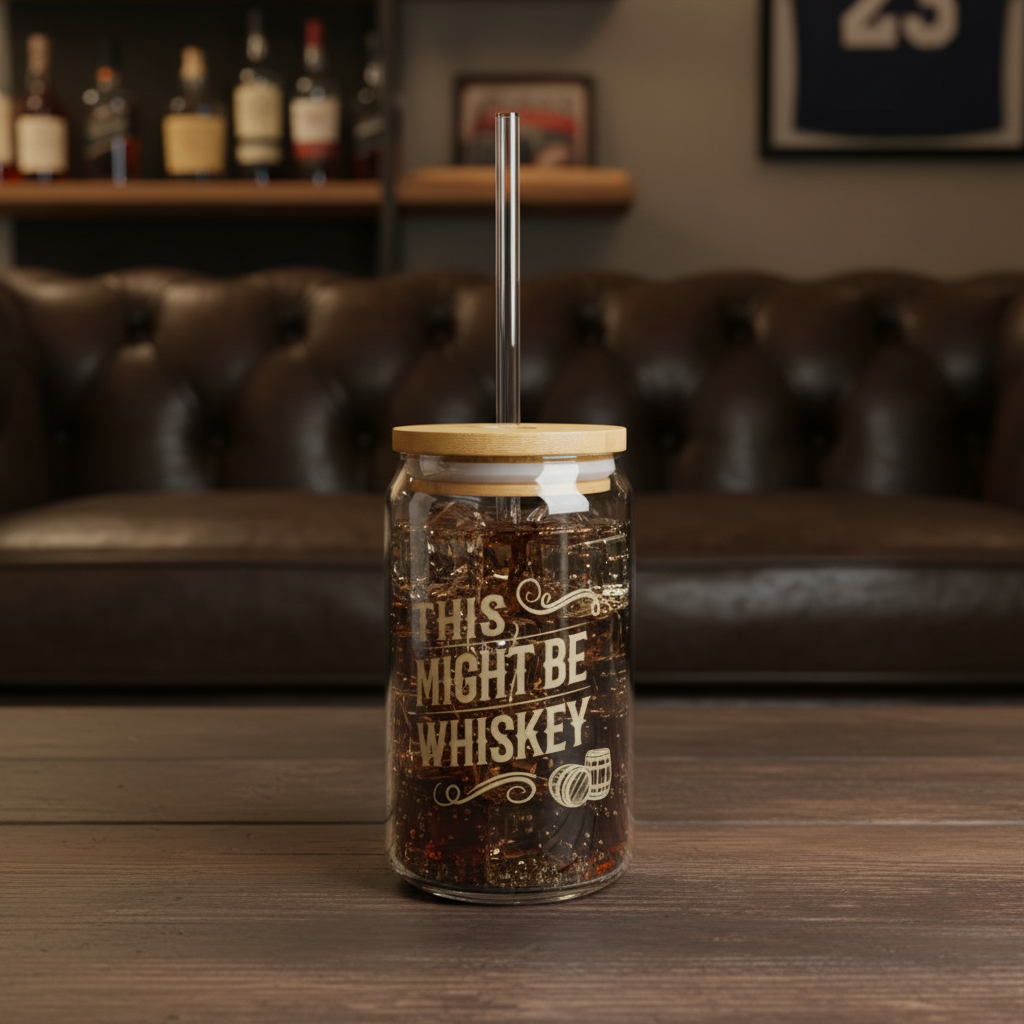 Funny Whiskey Glass - "This Might Be Whiskey"