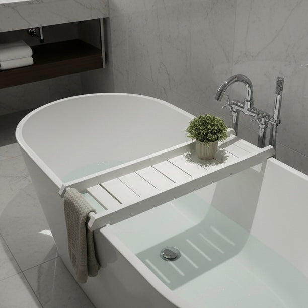 Handmade Bath Caddy | Wooden Bathtub Tray with Towel Rail | Custom Bath Board