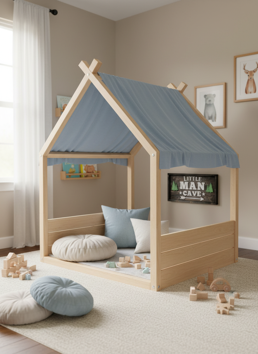 Little Man Cave Wooden Sign – Rustic Kids Room Wall Décor – Boys Bedroom Sign image 5
