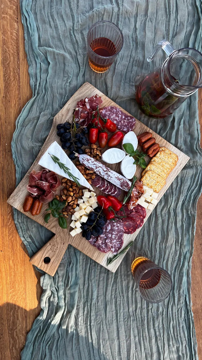 Handcrafted Solid Oak Rustic Charcuterie Board - Natural Live Edge and Aesthetic image 2