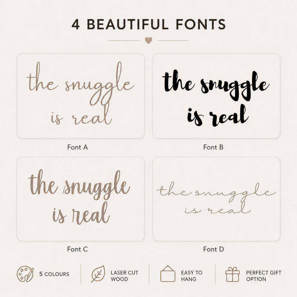 The Snuggle Is Real Wooden Nursery Wall Décor | Baby Room Wall Sign | Wooden Script Wall Art | Nursery Decoration