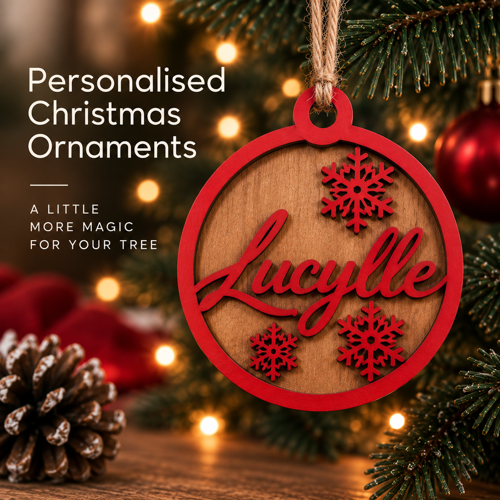 Personalised Wooden Christmas Ornament | Custom Name Bauble