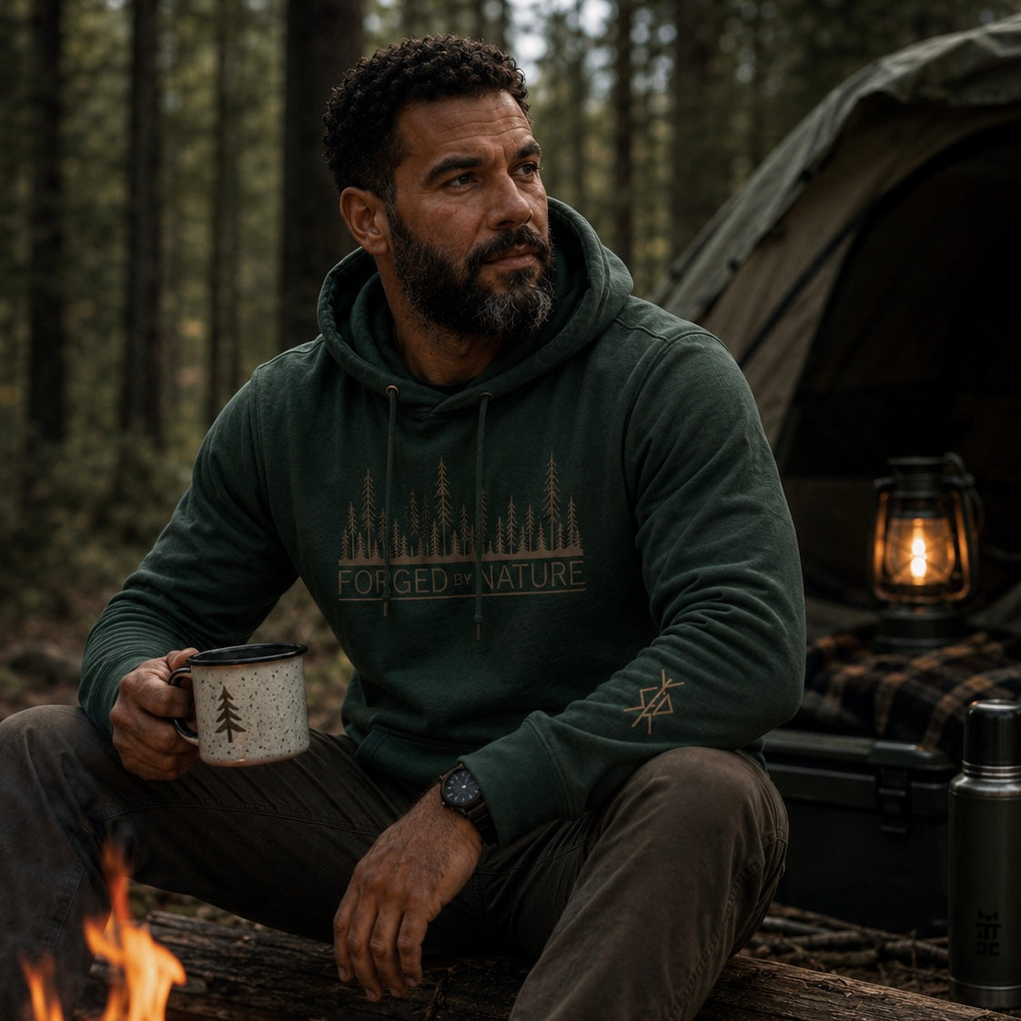 Forest Hoodie – Nordic Outdoor Hoodie | Fleece-Lined Cotton Hoodie | Hiking Hoodie | Camping Sweatshirt