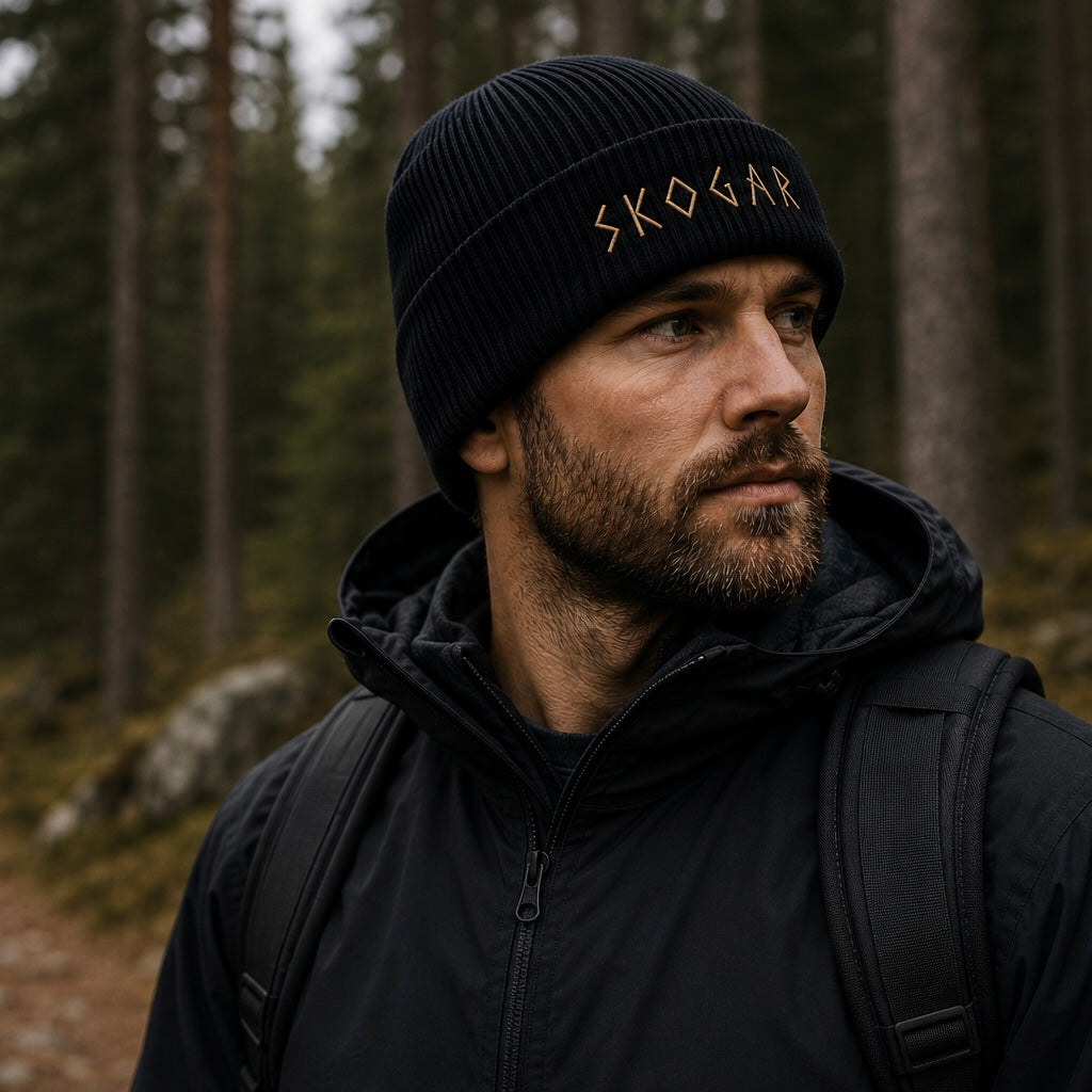 SKOGAR Organic Cotton Embroidered Beanie