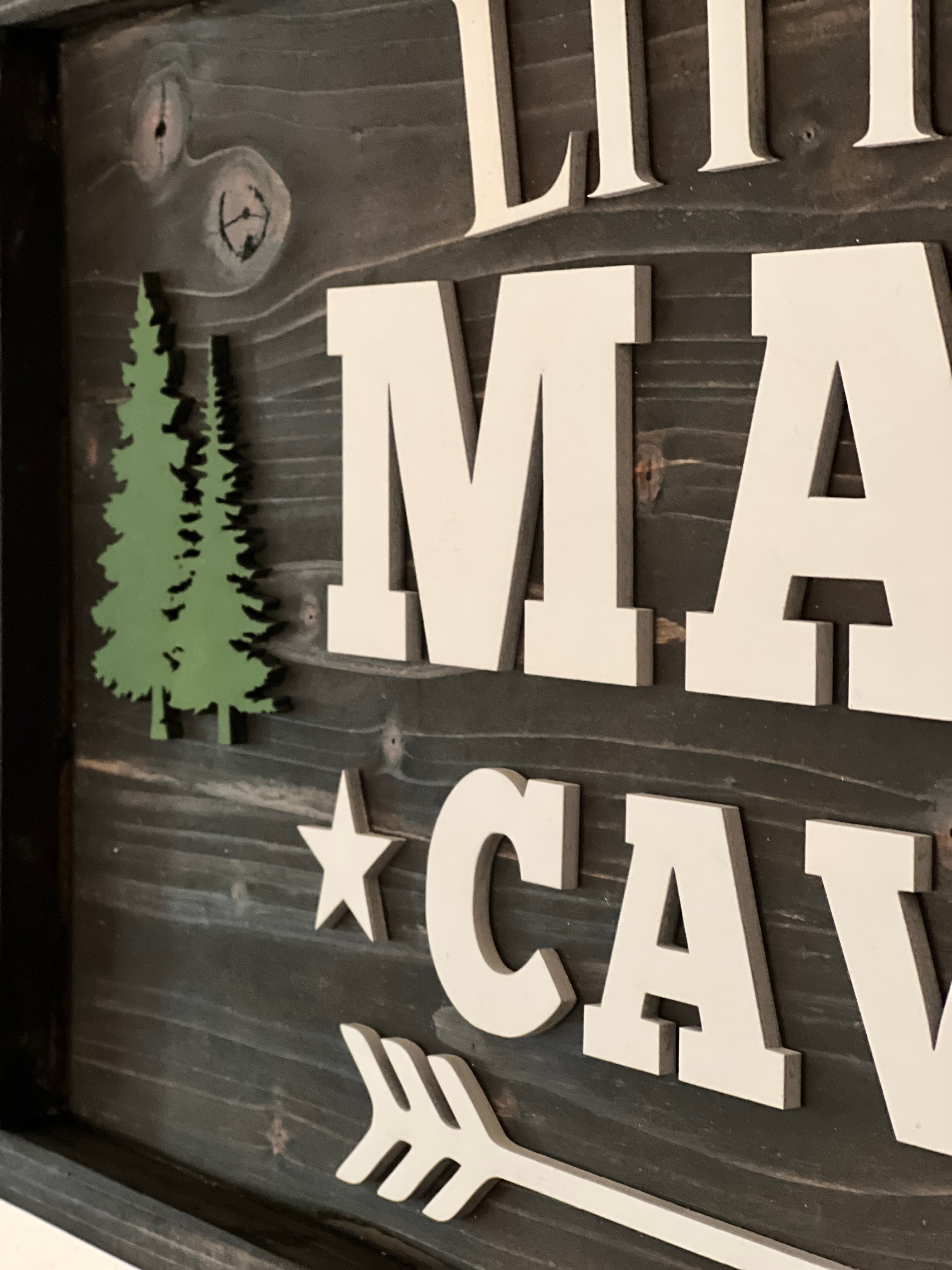Little Man Cave Wooden Sign – Rustic Kids Room Wall Décor – Boys Bedroom Sign image 10