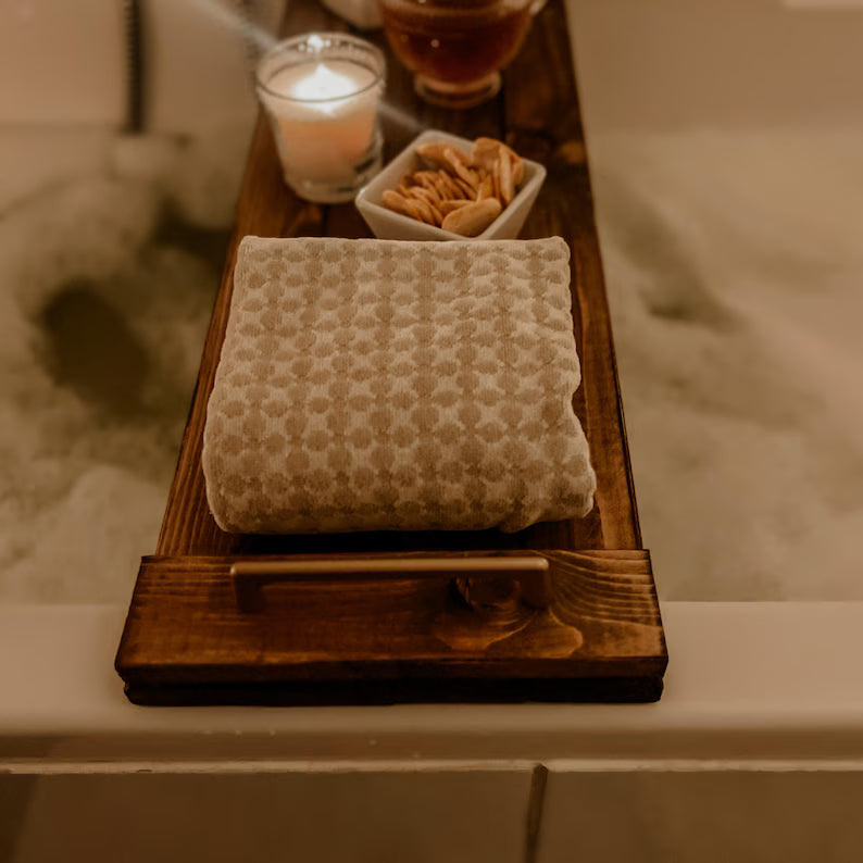 Handcrafted Rustic-Style Wood Plank Bath Caddy image 2