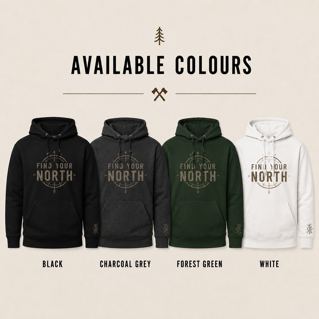 Find Your North Compass Hoodie | Minimalist Outdoor Adventure Apparel