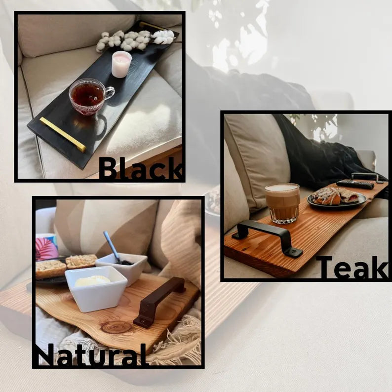 Handmade Wooden Tray – Custom Length | Sofa Tray | Breakfast Tray | Solid Wood image 2