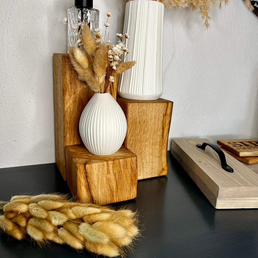 Decorative Oak Wood Blocks – Set of 3 in Natural, Whitewashed or Antique Grey