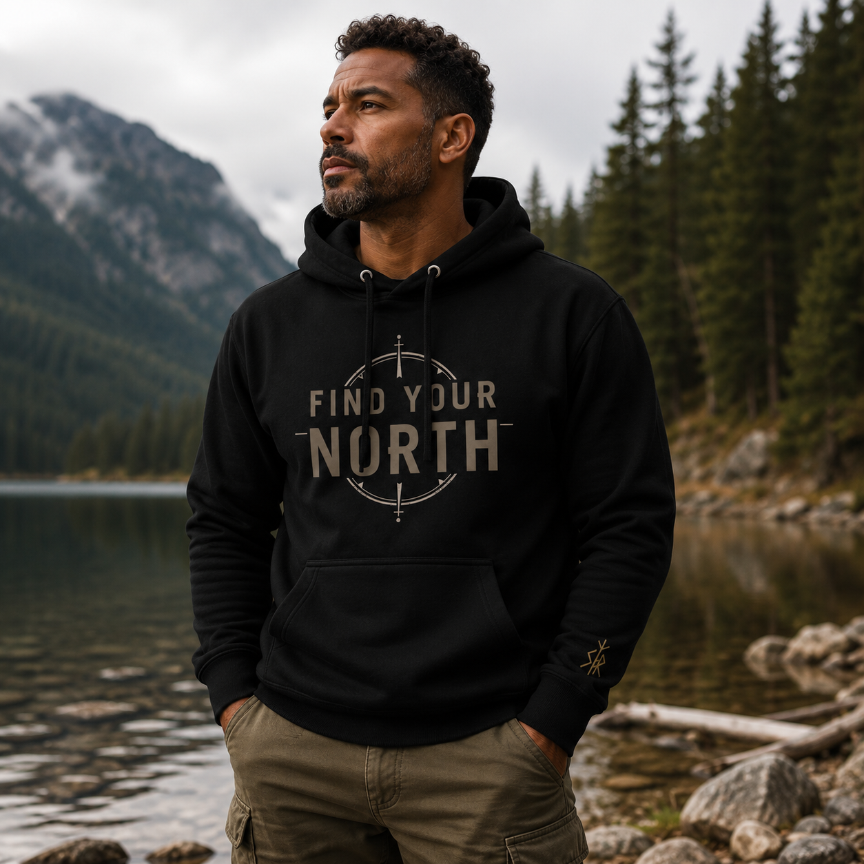 Find Your North Compass Hoodie | Minimalist Outdoor Adventure Apparel
