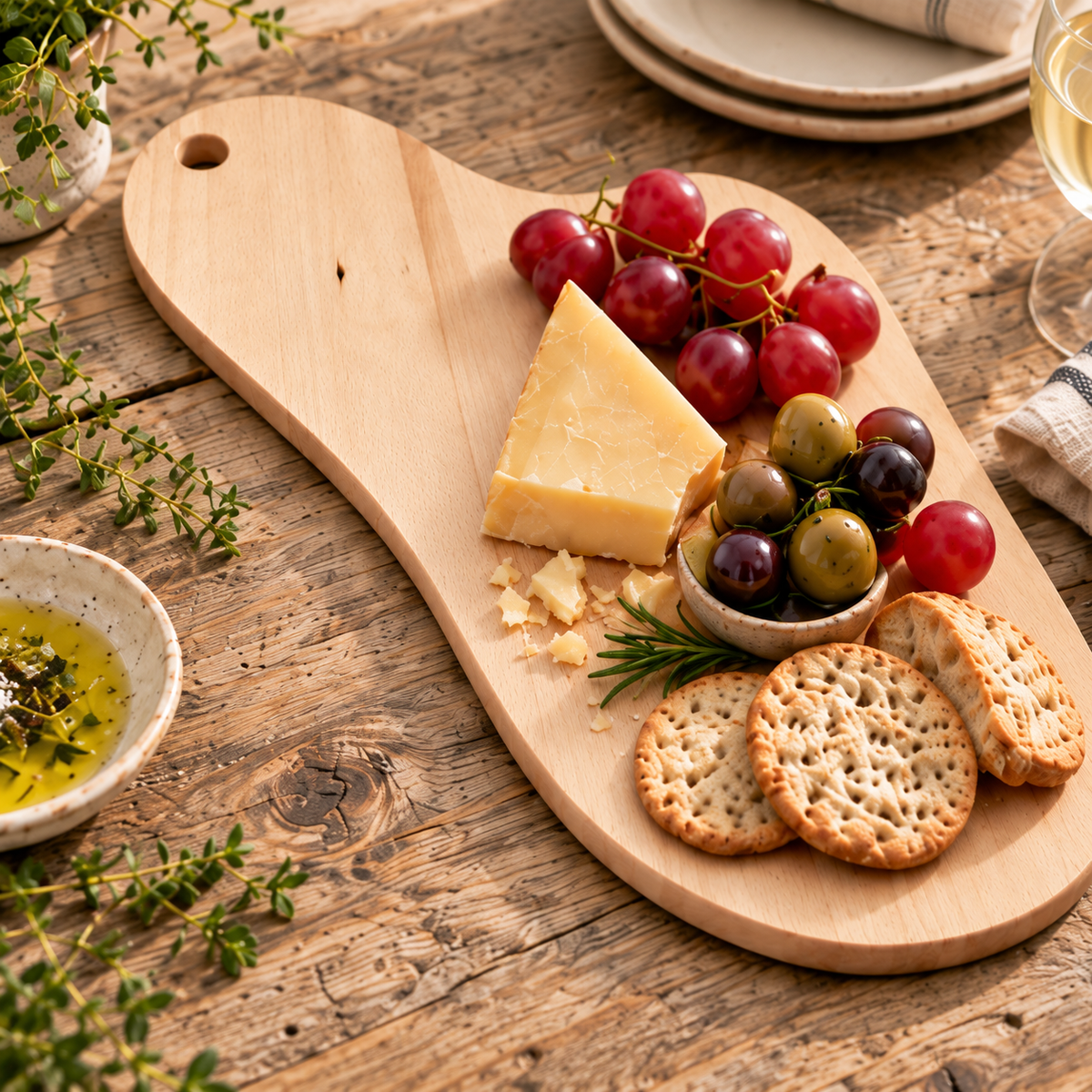Wooden Cutting & Serving Board – Hand-Cut Beech Wood