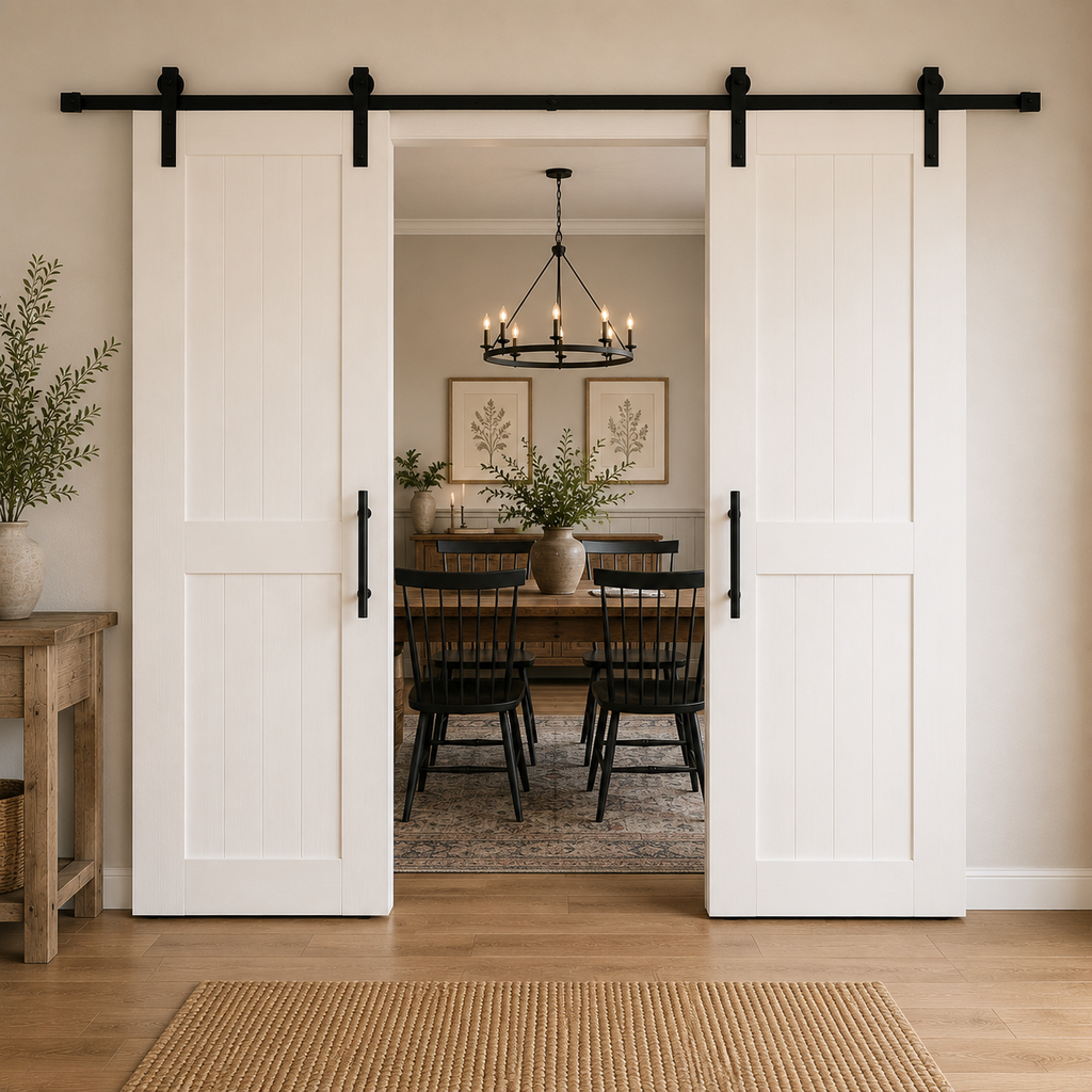 Double Barn Door | Custom Handmade Douglas Fir Sliding Doors | Made to Measure