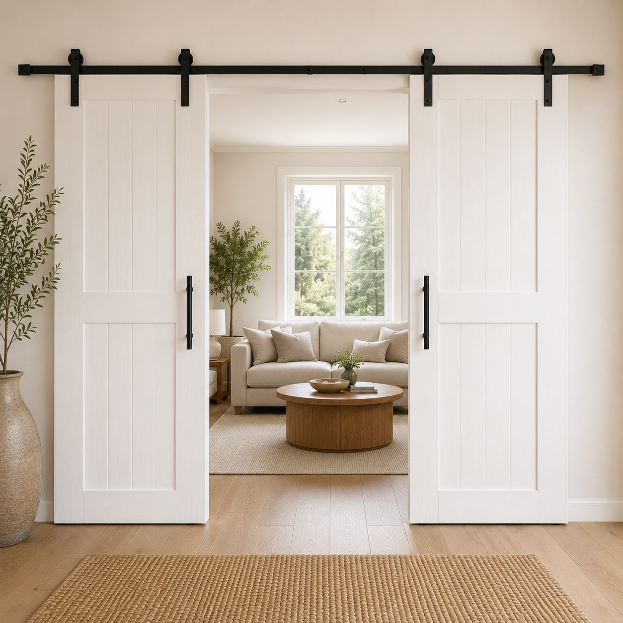 Double Barn Door | Custom Handmade Douglas Fir Sliding Doors | Made to Measure