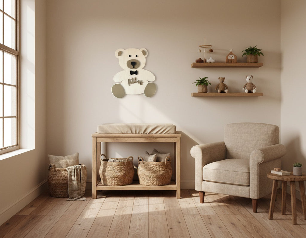 Personalized Children’s Name on a Teddy Bear Wall Hanging Plaque image 8