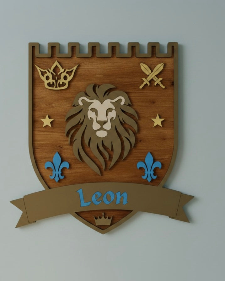 Personalised Lion Wall Crest | Safari Nursery Décor