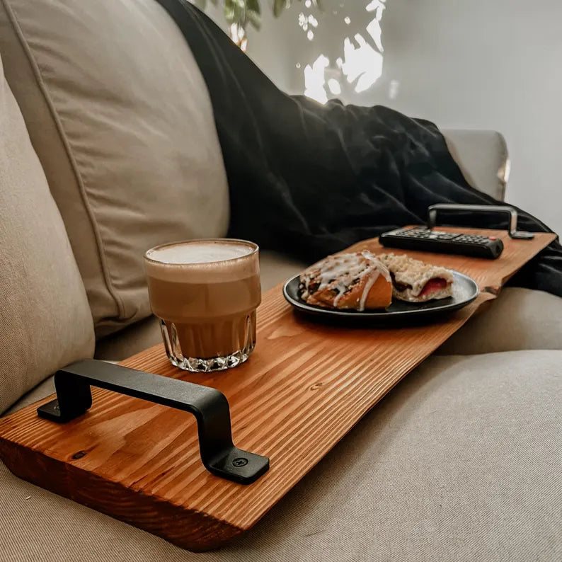 Handmade Wooden Tray – Custom Length | Sofa Tray | Breakfast Tray | Solid Wood image 1
