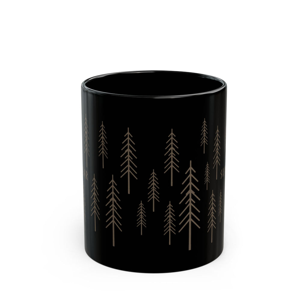 Black Coffee Mug | Forest Cup | Nature Lover | 325ml SKOGAR Woodland