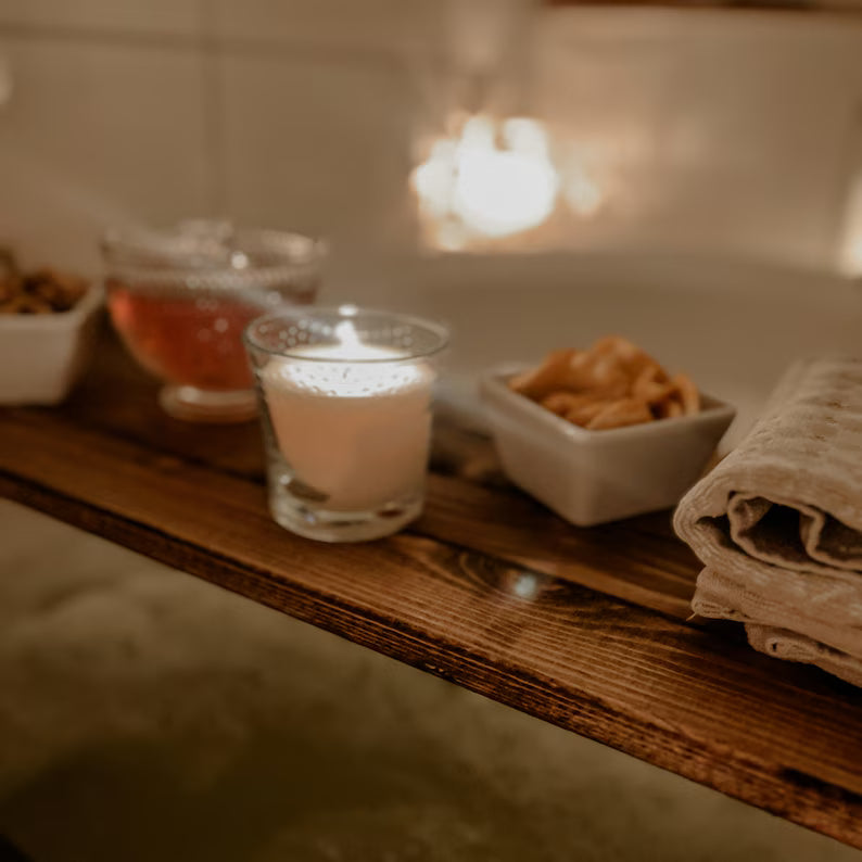 Handcrafted Rustic-Style Wood Plank Bath Caddy image 0