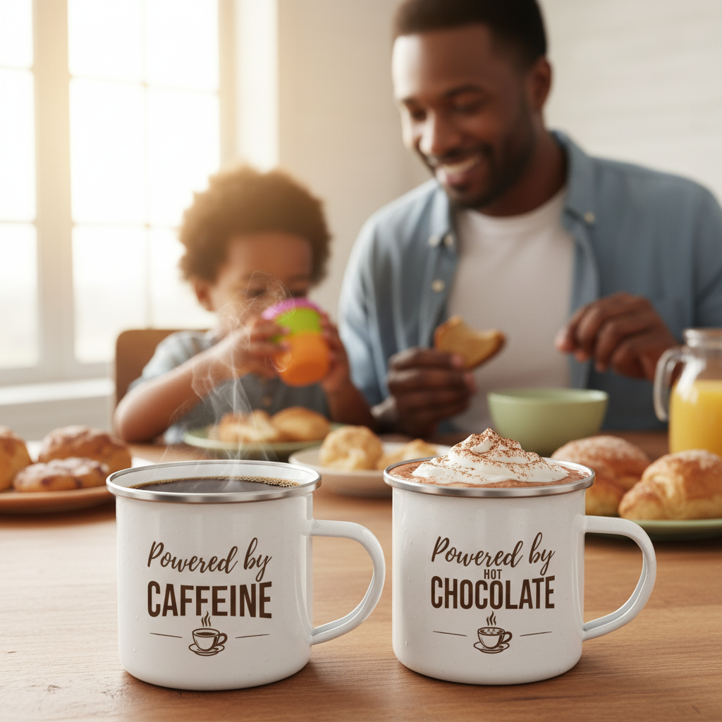 Kids Camping Mug – Funny Kids Cup – Powered by Hot Chocolate
