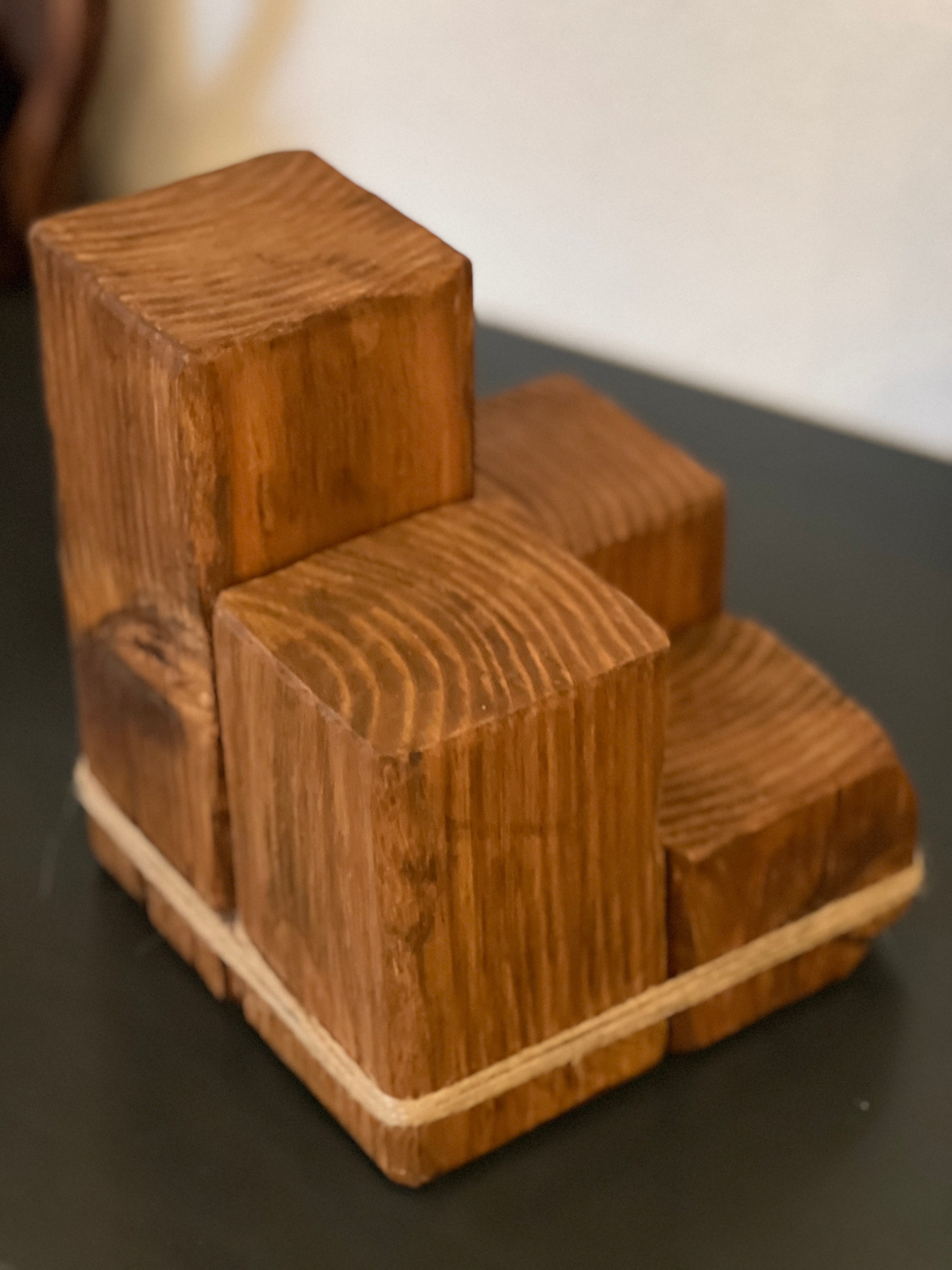 Rustic Wooden Desk Organiser | Solid Douglas Block Stand image 9