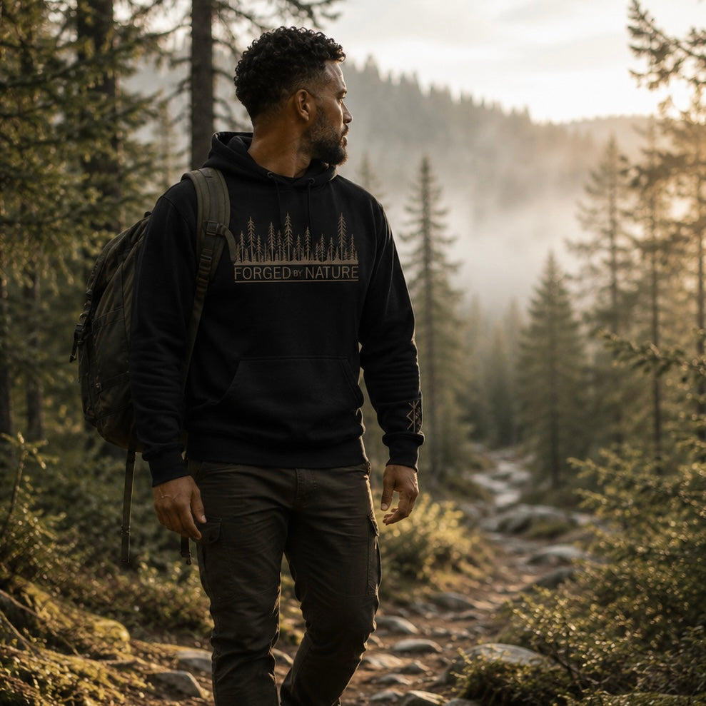 Forest Hoodie – Nordic Outdoor Hoodie | Fleece-Lined Cotton Hoodie | Hiking Hoodie | Camping Sweatshirt