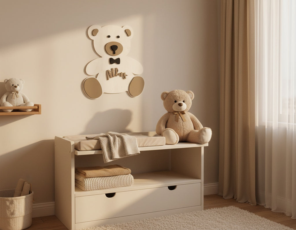 Personalized Children’s Name on a Teddy Bear Wall Hanging Plaque image 9
