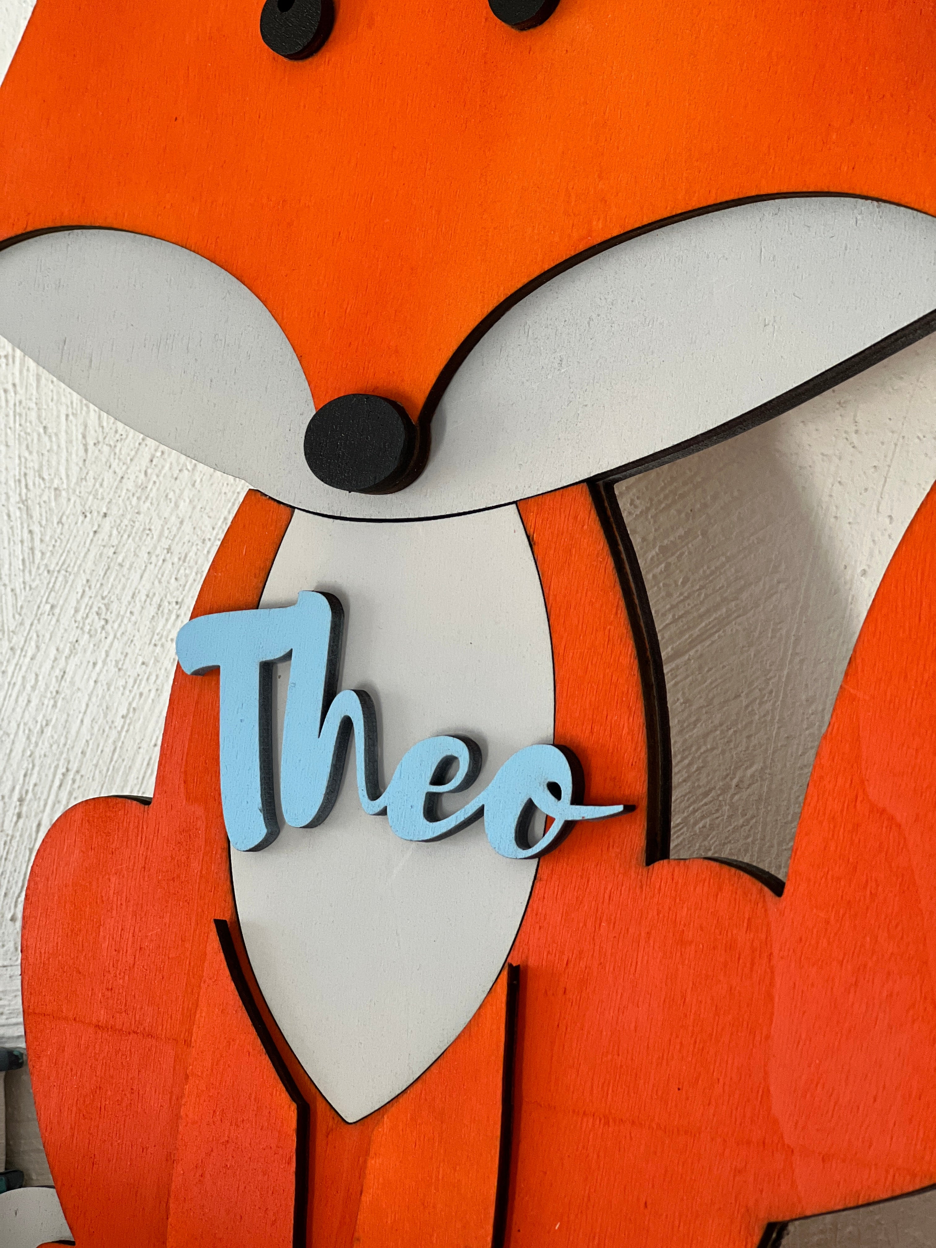 Personalised Wooden Fox Name Sign, Custom Nursery Wall Décor,  Woodland Theme image 7