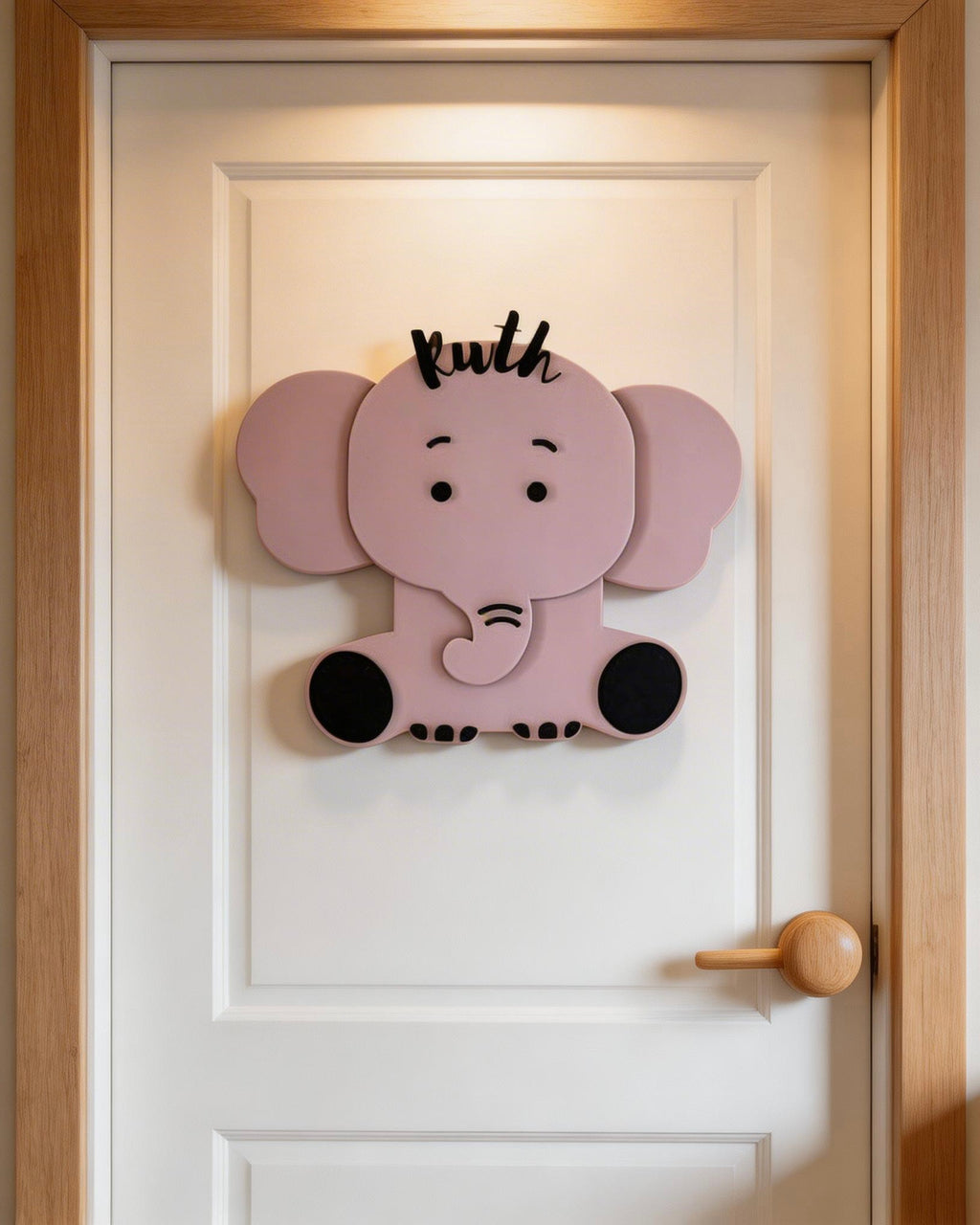 Personalised Elephant Nursery Name Sign – Custom Wooden Name Wall Décor image 8